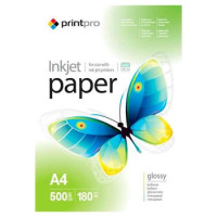 Фотопапір PrintPro, глянцевий, A4, 180 г/м², 500 арк (PGE180500A4)