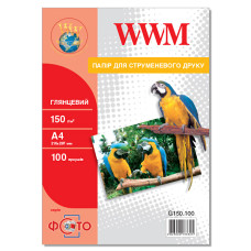 Фотобумага WWM, глянцевая, A4, 150 g/m², 100 л (G150.100)