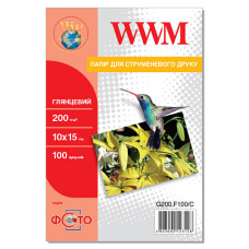 Фотобумага WWM, глянцевая, A6 (10х15), 200 g/m², 100 л (G200.F100/C)