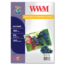 Фотобумага WWM, матовая, A4, 180 g/m², 100 л (M180.100)