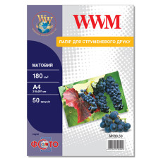 Фотобумага WWM, матовая, A4, 180 g/m², 50 л (M180.50)