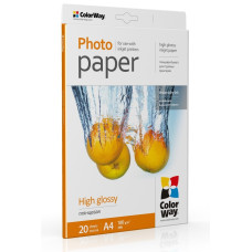 Фотобумага ColorWay, глянцевая, A4, 180 g/m², 20 л (PG180020A4)