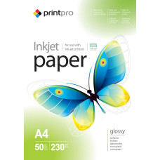 Фотопапір PrintPro, глянцевий, A4, 230 g/m², 50 л (PGE230050A4)