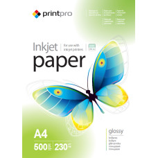 Фотопапір PrintPro, глянцевий, A4, 230 g/m², 500 л (PGE230500A4)