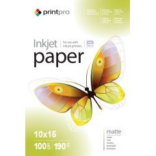 Фотопапір PrintPro, матовий, A6 (10x15), 190 g/m², 100 л (PME1901004R)