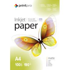 Фотопапір PrintPro, матовий, A4, 190 g/m², 100 л (PME190100A4)