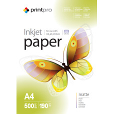 Фотопапір PrintPro, матовий, A4, 190 g/m², 500 л (PME190500A4)