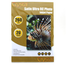 Фотобумага Crystal, сатин, A4, 260 g/m², 20 л, пластиковое покрытие (RCS-A4-260-20)