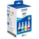 Чорнило для EcoTank L110, L120, L121, L1300, L1455, L210, L300, L3050, L3060, L3070, L355, L382, L386, L486, L550, L605, L655, L132, L222, L312, L366, L456, L566 (EPSON 664 4x70ml, C13T66414A, C13T66424A, C13T66434A, C13T66444A)